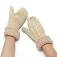 thumbnail image 3 of Women's Winter Gloves - Warm Wool Knit Mittens, Plush Lined, One Size, 3 of 3