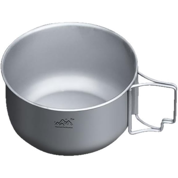 Titanium Collapsible Camping Pot, Double-Wall Anti-Scald Portable Soup Pot, Medical-Grade Seamless Titanium for Hiking, Backpacking & Outdoor (LK)