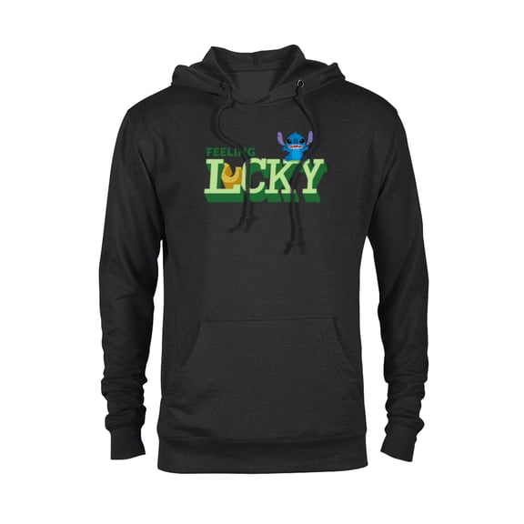 Disney Lilo & Stitch Feeling Lucky St Patrick’s Day - Pullover Hoodie for Adults - Customized-Black