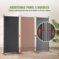 thumbnail image 4 of Room Divider VEVOR - Pantalla de privacidad plegable de 3 paneles, color gris oscuro, 4 of 9