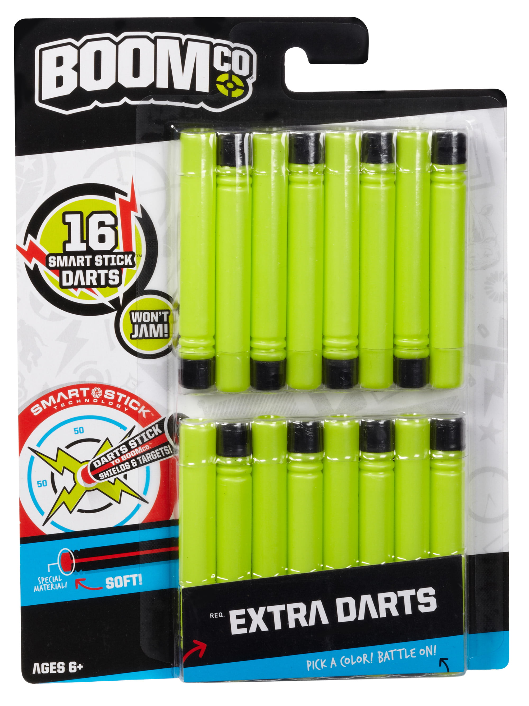 16 pack BOOMCo Extra Darts Black with Blue Stripe