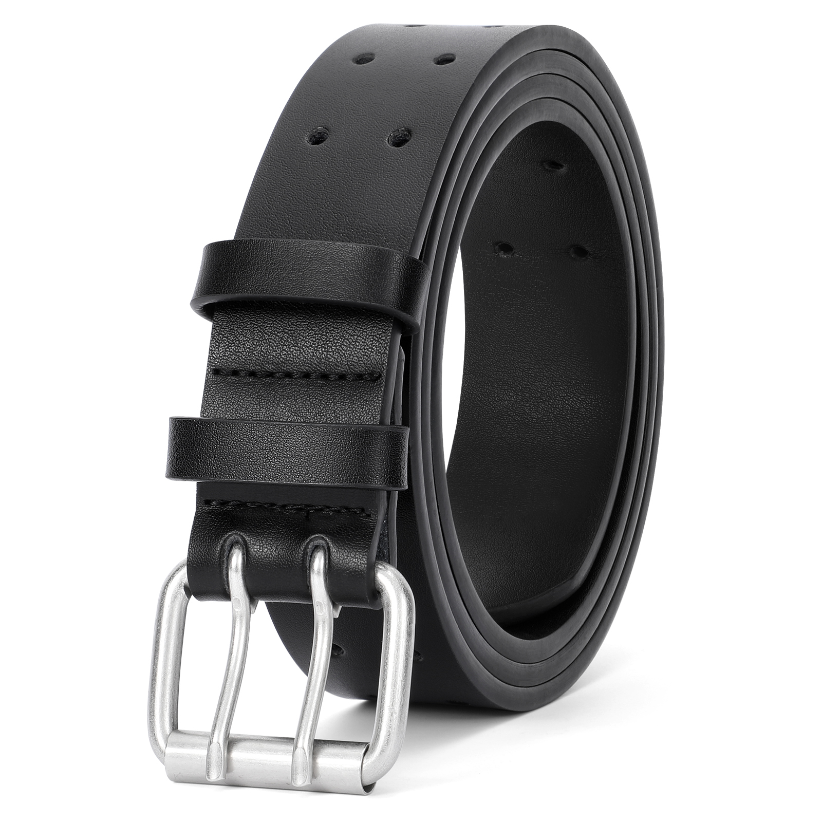 Whippy Men's Leather Double Prong Belt
