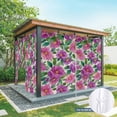thumbnail image 4 of 1 Panel Outdoor Curtains for Patio Waterproof 54"x84", Purple Flowers Weatherproof Privacy Outsides Curtains, Spring Watercolor Floral Leaves Botanical Beige Grommet Thermal Drapes for Cabana Porch, 4 of 8