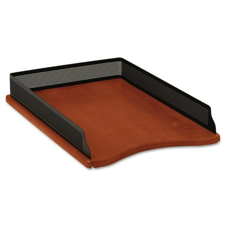 GTIN 030402001107 product image for Rolodex Distinctions Self-Stacking Legal Desk Tray, Metal/Wood, Black/Rich Cherr | upcitemdb.com