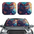 thumbnail image 2 of Sikiie Colorful Feather Owl Print Foldable Car Windshield Sun Visor, Car Window Sunshade Suitable for Sedan, SUV and Truck Car Accessories-Large, 2 of 6