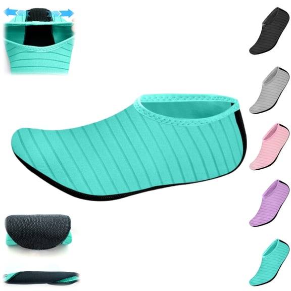 YOUYEDIAN Toddler Water Shoes Barefoot Beach Vacation Sneakers Summer Slip on Non Slip Aqua Socks Shoes Waterproof Camping Swim Shoes (Turquoise, 16 Big Kid)
