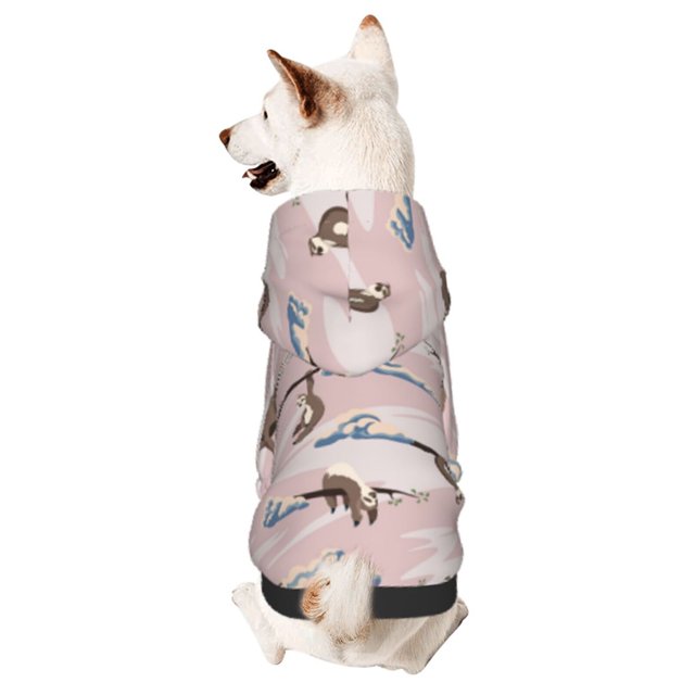Fotbe Cloud Sloth Sudadera con Estampado para Perros Pequeños – Suéter con Capucha para Mascotas, Tela Suave de Forro Polar con Bolsillo-X-Small