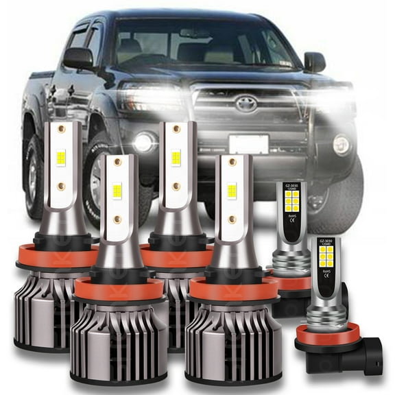 For Toyota Tacoma 2016-2021 Combo LED Headlights High/Low Beam Fog Light Bulbs Kit