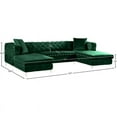 thumbnail image 5 of Meridian Furniture Gail 3pc Velvet Sectional in Green, 5 of 7