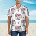 thumbnail image 2 of Fuzoiu Cartoon Poodle Dog Print Hawaiian Shirt for Men, Summer Beach Casual Short Sleeve Button Down Shirts, Men’s Beach Summer Shirts with Pocket,Small, 2 of 7