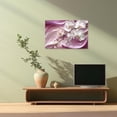thumbnail image 3 of ZHONGYUTONG White Orchid Wall Art Abstract Pink Canvas Flower Pictures for Wall Decor Modern Floral Painting Living Room Decor Framed (12.00" x 18.00"), 3 of 5