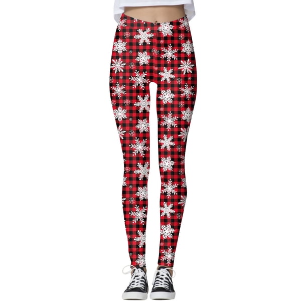 Gibobby Leggings deportivos mujer Pantalones estampados navideños personalizados para mujer, mallas navideñas de muñeco de nieve para fiesta de Papá(Vino,M)