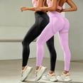 thumbnail image 2 of TGPMGRZ 2 Pack Women's Seamless High Waist Lifting Leggings Scrunch Workout Tummy Control Compression Gym Yoga Pants, Purple Size S, 2 of 8