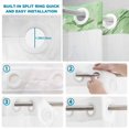 thumbnail image 4 of No Hook Shower Curtain, Dark Green Ocean Waves Shower Curtains for Bathroom with See Through Top Window, Summer Beach Coastal Abstract Waterproof & Washable Bath Curtain Stall 48"x72", 4 of 9