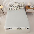 thumbnail image 3 of catabedysis Camping Alphabet Zipper Twin Comforter Sets with Fitted Sheet and 2 Pillowcases,Wildlife Print Zipper Bedding Set For Boys,Multicolor,Light Gray Reversible,4 Pieces, 3 of 7