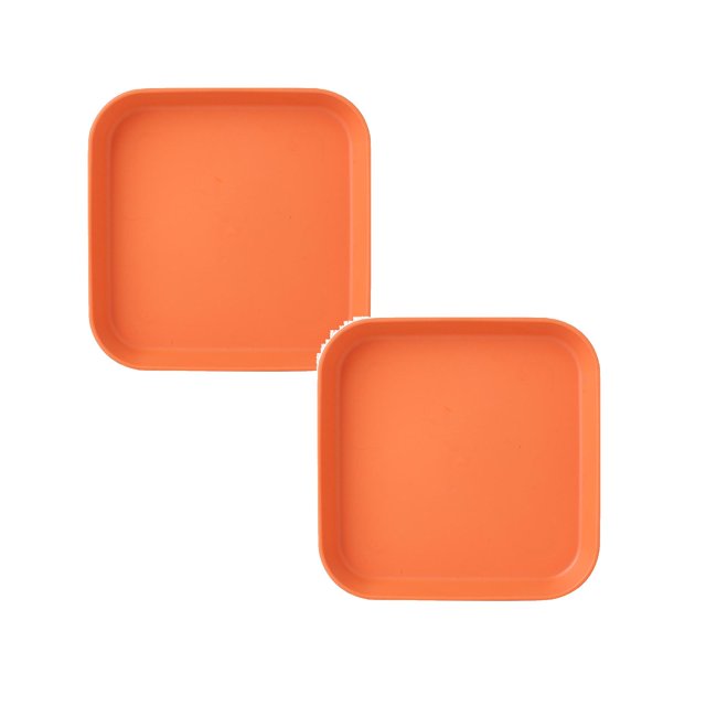 Oleegame 2PC Picnic Trays For Food Macaron Spit Bone Dish Spit Bone Dish Household Snack Small Dish Pickle Dish Plastic Snack Cake Dish Dining Table Garbage Plate Orange