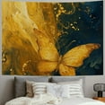 thumbnail image 2 of JRXY Gold and Blue Abstract Art Tapestry - High-Quality Short Plush, Soft and Lightweight Painting, 2 of 6