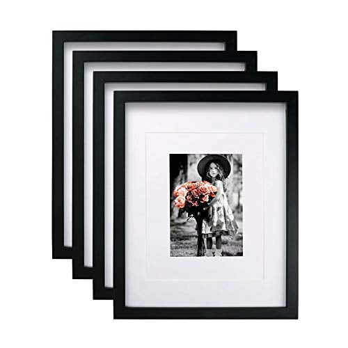 KINLINK 11x14 Picture Frames Black, Wood Frames with HD Plexiglass for