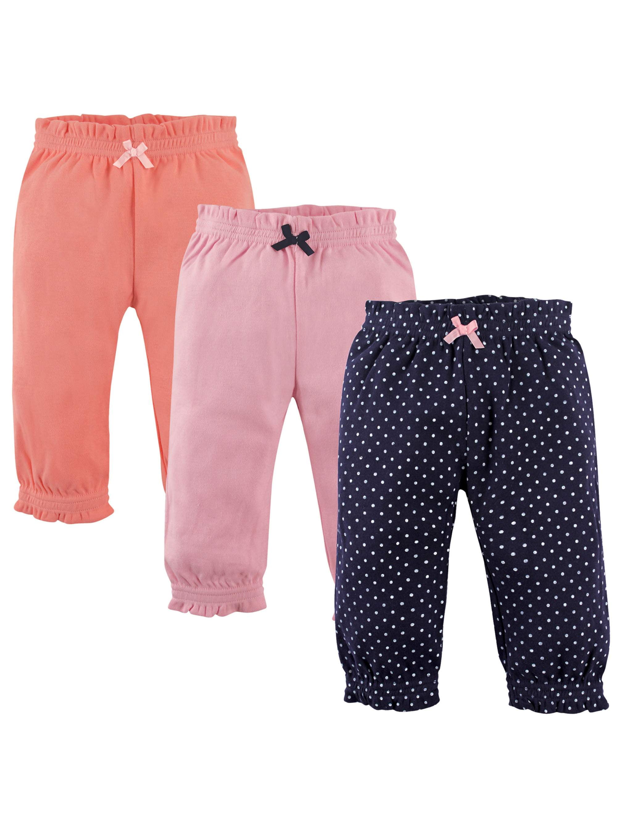 Hudson Baby Toddler Girl Knit Gathered Waist Pants, 3pc