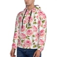 thumbnail image 3 of Uemuo Rose Flowers Pattern Men's Hoodie - Casual Pullover Hoodie with Kangaroo Pocket, Stylish Hooded Sweatshirt for Everyday Wear-4X-Large, 3 of 7