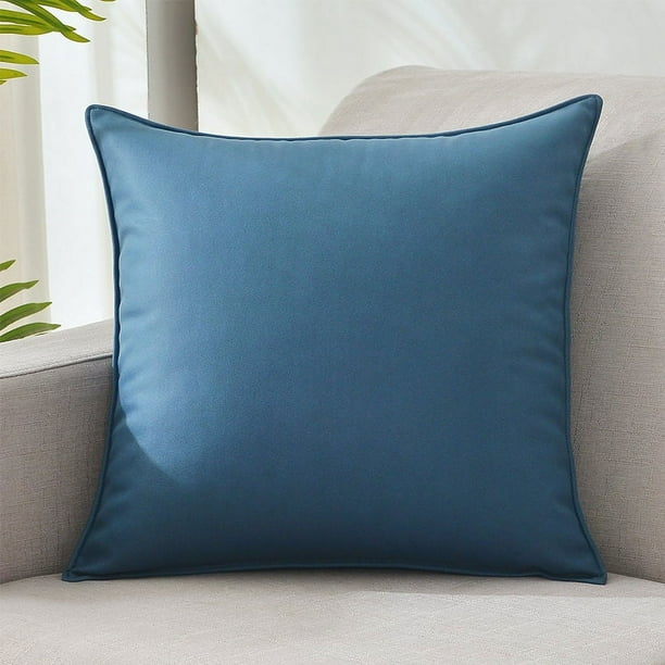 XmhyTop-A 1 cojín decorativo suave para sofá azul de 45 x 45 cm para sala de estar.
