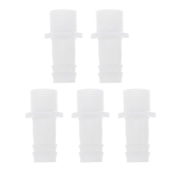 Unique Bargains Plastic Hose Barb Fitting 5/8" Hose ID G1/2 Male Barb Hose Connector PP 5 Pcs