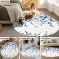 thumbnail image 5 of Round Rug 7Ft Washable Non-Slip, Navy Blue Eucalyptus Circle Area Rugs for Living Room Bedroom, Watercolor Spring Weeping Botanical Indoor Floor Mats Carpet Runner for Home Decor Aesthetic, 5 of 8
