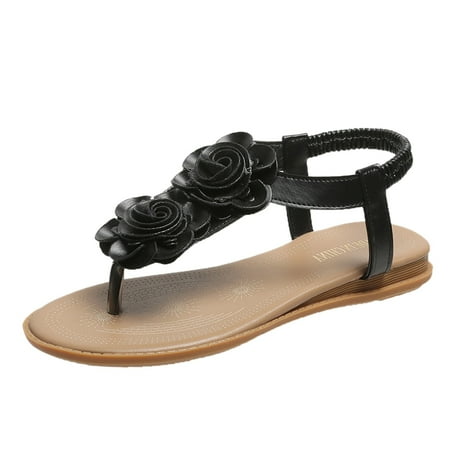 

Qufokar Knee High Boots Leather for Women Rhinestone Sandals for Women Under 15 Breathable Fashion Roman Sandals Shoes Summer Flat Womens Casual Outdoor Leisure Flowers Women S Sandals