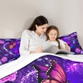 thumbnail image 5 of Homewish Kids Children Floral Flying Butterflies Bedding Comforter Set 2pcs,Chic Flowers Rose Twin Comforter Sets Microfiber,Bling Starry Sky Glitter Breathable Bedding Set,Ultra Soft Home Decor, 5 of 8