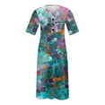 thumbnail image 3 of SMihono Robe d'Été Grande Taille pour Femmes 2023 à Col en V à Manches Courtes Robe Imprimée Robe Décontractée avec Poches, 3 of 4