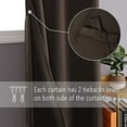 thumbnail image 3 of DWCN Blackout curtains for Bedroom with Tiebacks - Room Darkening Privacy Grommet Top Window Curtains for Living Room, 60 x 63 inch Length, Brown, Set of 2 Panels, 3 of 7