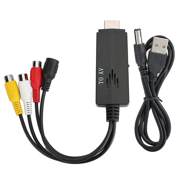 Cable adaptador convertidor HDMI a AV RCA 1080P HD macho a hembra para TV, VCR y DVD
