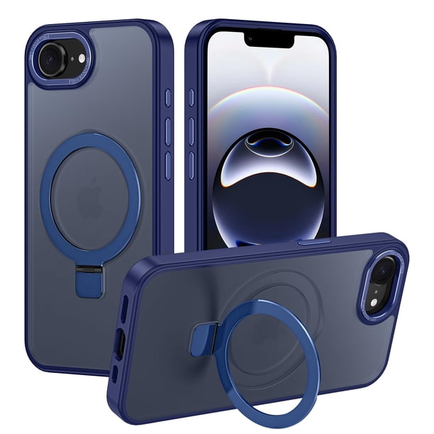Funda para iPhone 16e con Soporte Magnético Azul Marino