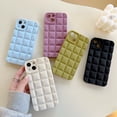 thumbnail image 2 of Funda de teléfono mate de rejilla 3D a prueba de golpes, fundas de TPU suave de silicona para iPhone 14, 13, 12, 11 Pro Max, X, XR, XS Max, 7, 8 Plus Fivean unisex, 2 of 2