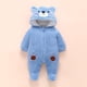thumbnail image 2 of Honeeladyy - Mono de invierno para bebé, niña y niño, con capucha y ribete de piel, chaqueta cálida, traje de nieve, regalo para el Día del Niño de 6 a 9 meses, color azul, 2 of 5