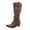 A-Brown, variant on Women's Cowboy Boots Square Toe Mid Calf Western Riding Boots Fashion Dress Chunky Low Heel Cowgirl Boot