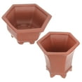 Small Flower Different Color Set of 2 Vintage Style Terracotta Plant Pots with Drainage Holes, Small ...