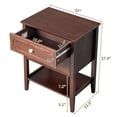thumbnail image 5 of IVV Solid Pine Wood Nightstand with 2 Drawers & Open Shelf, Rustic Bedside Table in Brown Finish, Farmhouse Storage End Desk for Bedroom & Living Room, 5 of 8