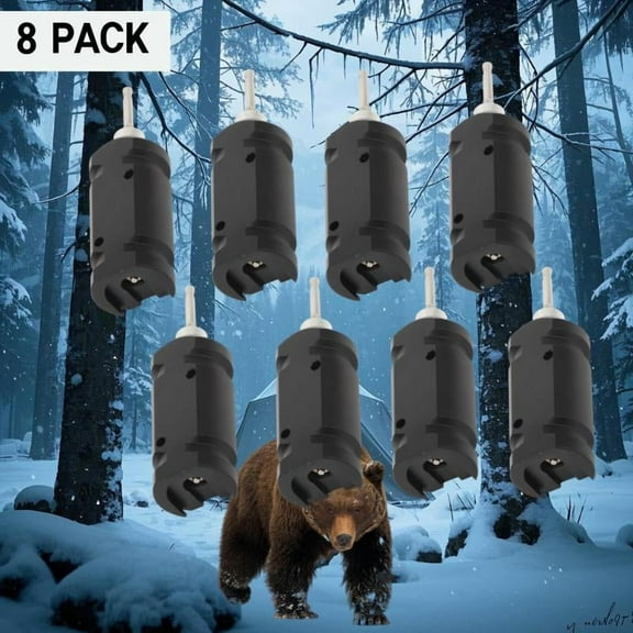 8pcs Trip Alarm, Perimeter Trip Alarm, 12 Gauge Outdoor Camping Trip Wire Alarm Device, Early Warning Security System for Camping and Property Safety/Bear Deterrent,Camping Safety Trip Alarm（Black）
