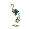 thumbnail image 1 of Figura de animal para exteriores, realista, portátil, de hierro, para decoración de patio pavo real verde, 1 of 9