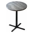 thumbnail image 2 of Indoor/Outdoor 42" Tall OD211 Black Table Base with 30" x 30" Foot and 30" Diameter Indoor/Outdoor Black Steel Top by the Holland Bar Stool Co., 2 of 5
