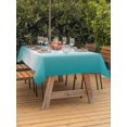 thumbnail image 3 of Outdoor Table Cloth with Umbrella Hole and Zipper, Teal Ombre Waterproof Rectangle Tablecloth 52"x70", Turquoise White Gradient Modern Abstract Art Washable Table Cover for Outside Party Patio Picnic, 3 of 8