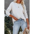 thumbnail image 3 of SANOPY Sweatshirt for Women Crewneck Long Sleeve Side Split Tops Casual Solid Color Loose Pullover Shirts 2025 Clothes, 3 of 5