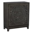 thumbnail image 1 of Linon Armoire d'Appoint de Rangement Grace Médaillon Sculpté en Bois Fini Gris Foncé, 1 of 13