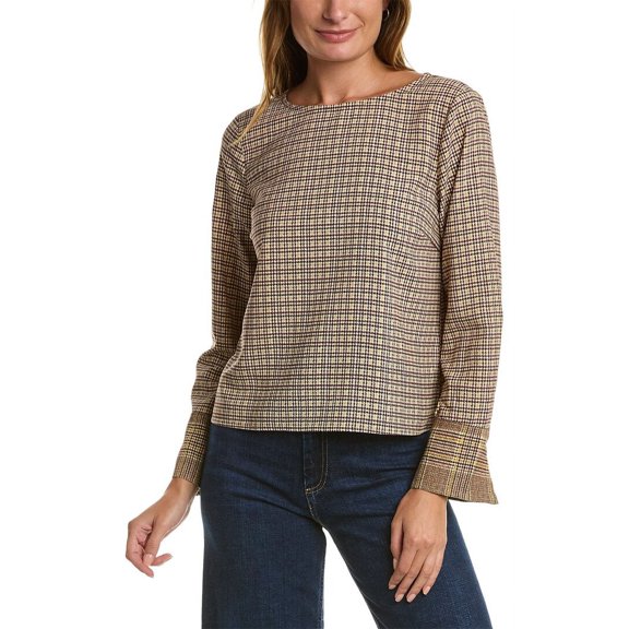 Vince Camuto womens  Boat Neck Blouse, XS, Beige