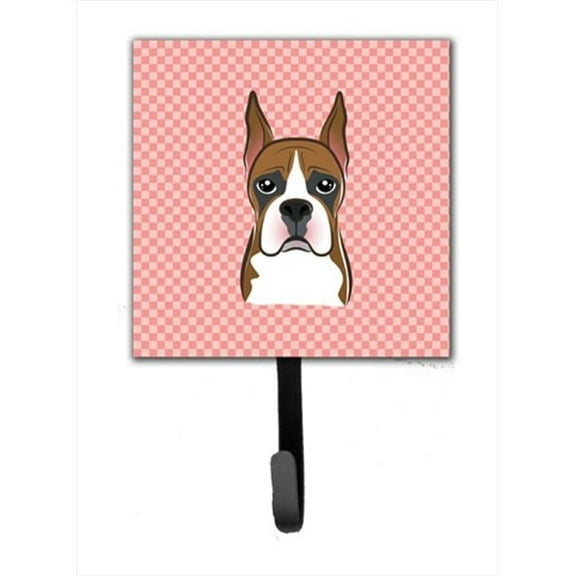 Checkerboard Pink Boxer Leash Or Key Holder, 4.25 W x 7 H In.