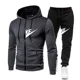thumbnail image 3 of Nuevos conjuntos de Otoño Invierno de alta calidad para hombre, Sudadera con capucha y pantalones con cremallera, chándal informal, ropa deportiva masculina, ropa cálida, traje de sudor, 3 of 5