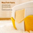 thumbnail image 4 of Basket Bed Furniture Sofá para gatitos y mascotas, cama de fieltro trenzado de forma redonda con cojín extraíble lavable de doble cara, lado de felpa cálido (redondo amarillo) oso de fresa Electrónica, 4 of 5