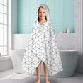 thumbnail image 6 of Black White Checkerboard Checkered Pattern Hooded Bath Towel，60"x35" for Ages 3 To 12 Kids, Quick Dry Lightweight Soft Microfiber Hood Beach Towel Cover Up for Kids, 6 of 7