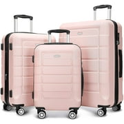 SHOWKOO 3 Piece Luggage Set Expandable ABS Hardshell Hardside Lightweight Durable Spinner Wheels Suitcase